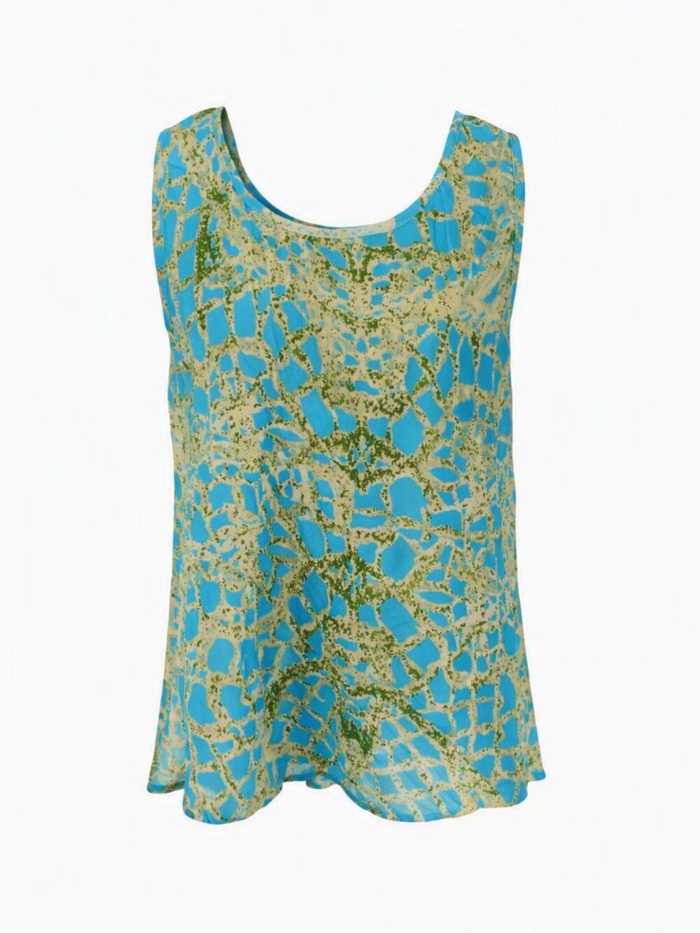Angie Sheer Flowy Sleeveless Top NWT Large Keyhole Back High Low